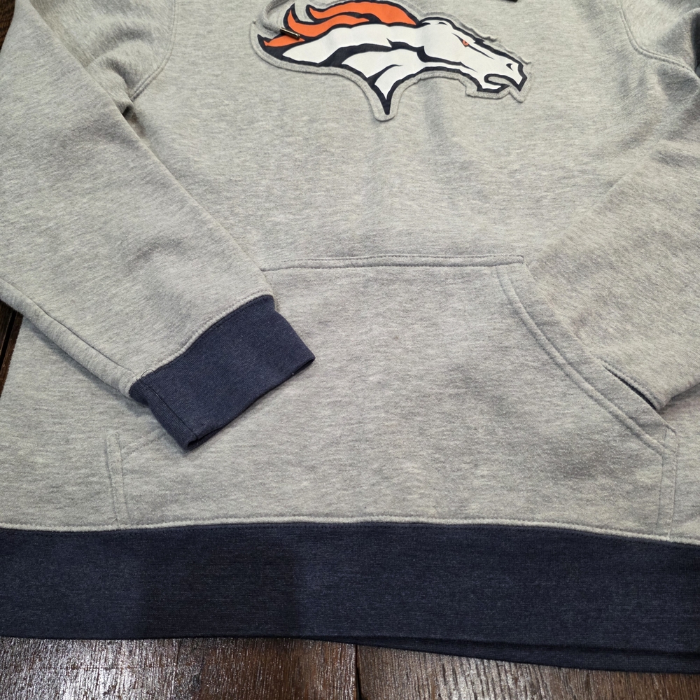 NFL Denver Broncos Pullover Hoodie in gray and blue unisex size L - Picture 3 of 8